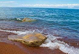 A fragment of ceramic boiler has been found in the lake Issyk Kul with Armenian and Syrian letters in the seals