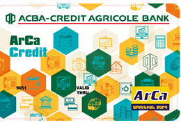 ACBA-CREDIT AGRICOLE BANK offers an ArCa Credit card with a declining line of credit  