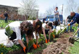 ACBA-CREDIT AGRICOLE BANK plants trees in Akunq village of Armenia 