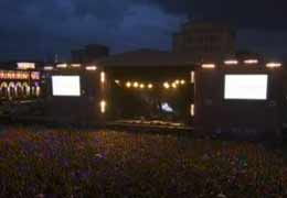 System of a Down starts a concert in Yerevan in heavy rain  
