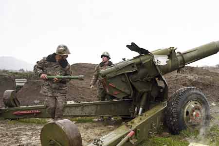 Azerbaijani Military forces launched 60 mm mortars  putting under  fire Karabakh Army positions  