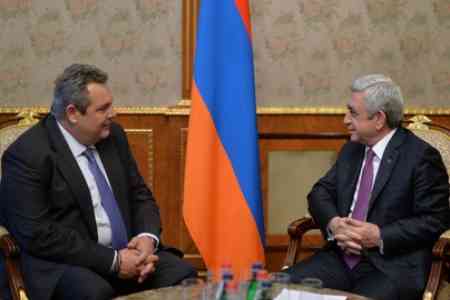 Armenian President and Greek Defense Minister discussed cooperation  prospects