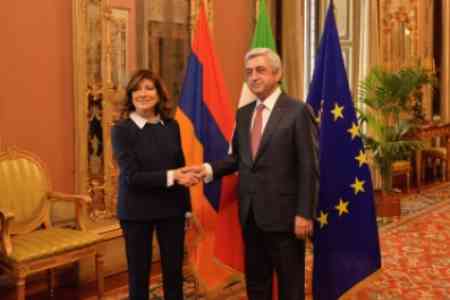 Հայաստանի նախագահն ու Իտալիայի Սենատի նախագահը քննարկել են համագործակցության հեռանկարները