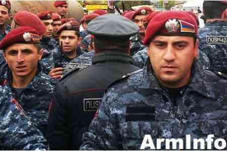 Another shift of troops of the Armenian Police left for alert duty on  the Armenian-Azerbaijani state border