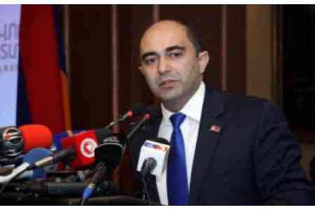 Leader of the Bright Armenia faction is in the office of the Chairman  of the RA National Assembly