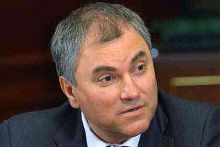 RF State Duma Speaker: "We must distinguish  between the people of  Armenia and their ruling elite"