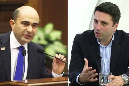 Ален Симонян и Эдмон Марукян обменялись любезностями в кулуарах парламента