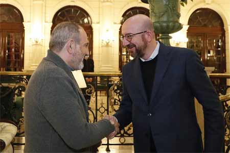 Armenia`s premier meets with European Council president, stresses  need for addressed assessments over Azerbaijani aggression