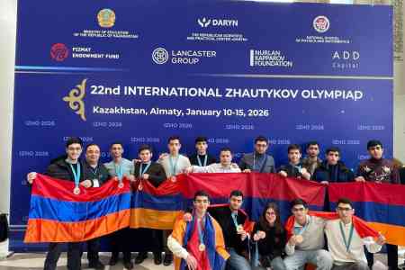 Armenian students win 21 medals at  International Zhautykov Olympiad  in Mathematics, Physics, and Informatics