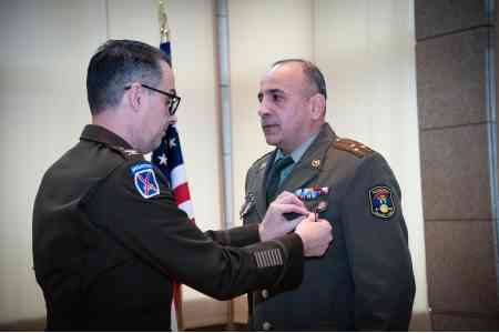 U.S. Embassy`s Senior Defense Official presents Legion of Merit to  Colonel Arman Mkrtchyan