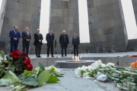 Parliamentary delegations of Belgium and Lithuania visit Armenian  Genocide Memorial
