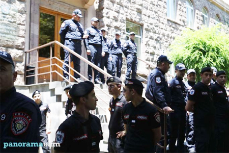 PAP supporters  protest outside Armenia`s CEC, demanding repeat votes  at polling stations with annulled election results